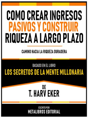 cover image of Como Crear Ingresos Pasivos Y Construir Riqueza a Largo Plazo--Basado En El Libro Los Secretos De La Mente Millonaria  De T. Harv Eker
